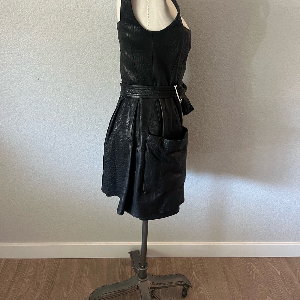 Black leather dress Alexander McQueen